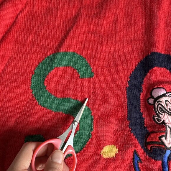 Vintage JC De Castelbajac Sweater POPEYE S.O.S. Safe Ship Sz SM/M(50) Made Italy - Picture 16 of 16